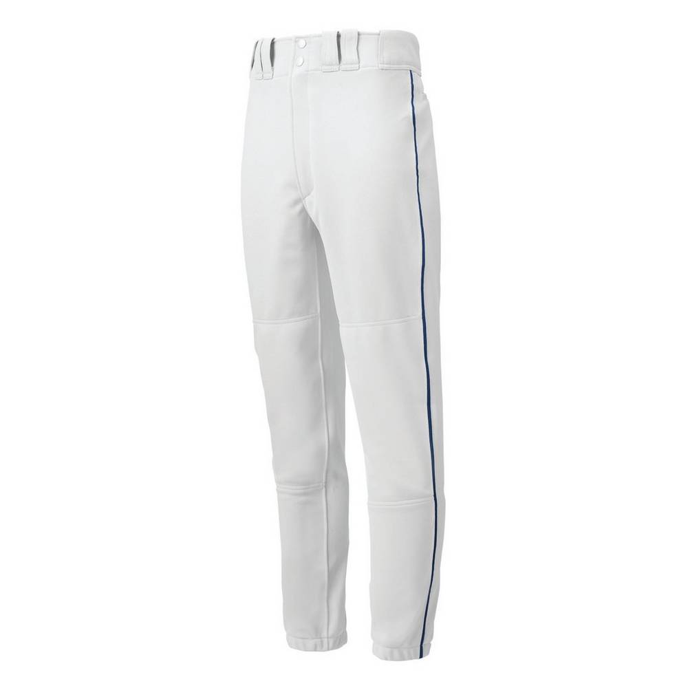 Pantalones Mizuno Premier Piped Hombre Blancas/Azul Marino España APOB-25738